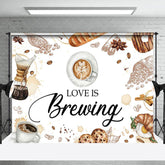 Lofaris Love Is Brewing Pastry Coffee Wedding Party Backdrop
